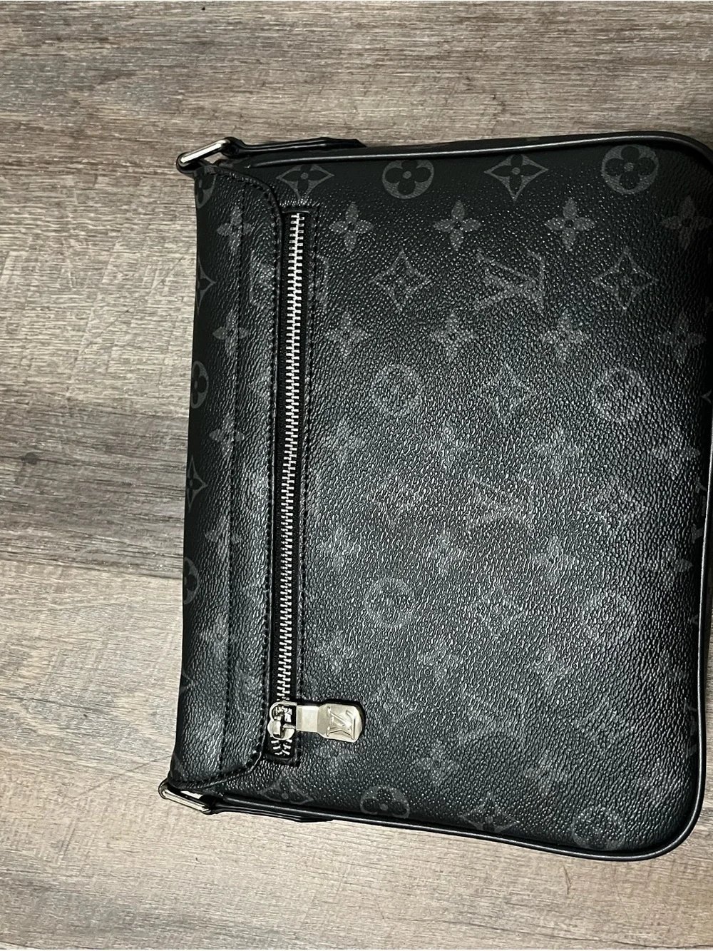 Louis Vuitton Black Monogram Messenger Bag with Dark Accents